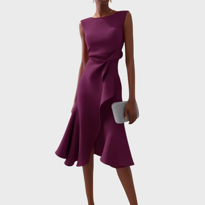 Eleanor | Women’s Draped Asymmetric Midi Dress