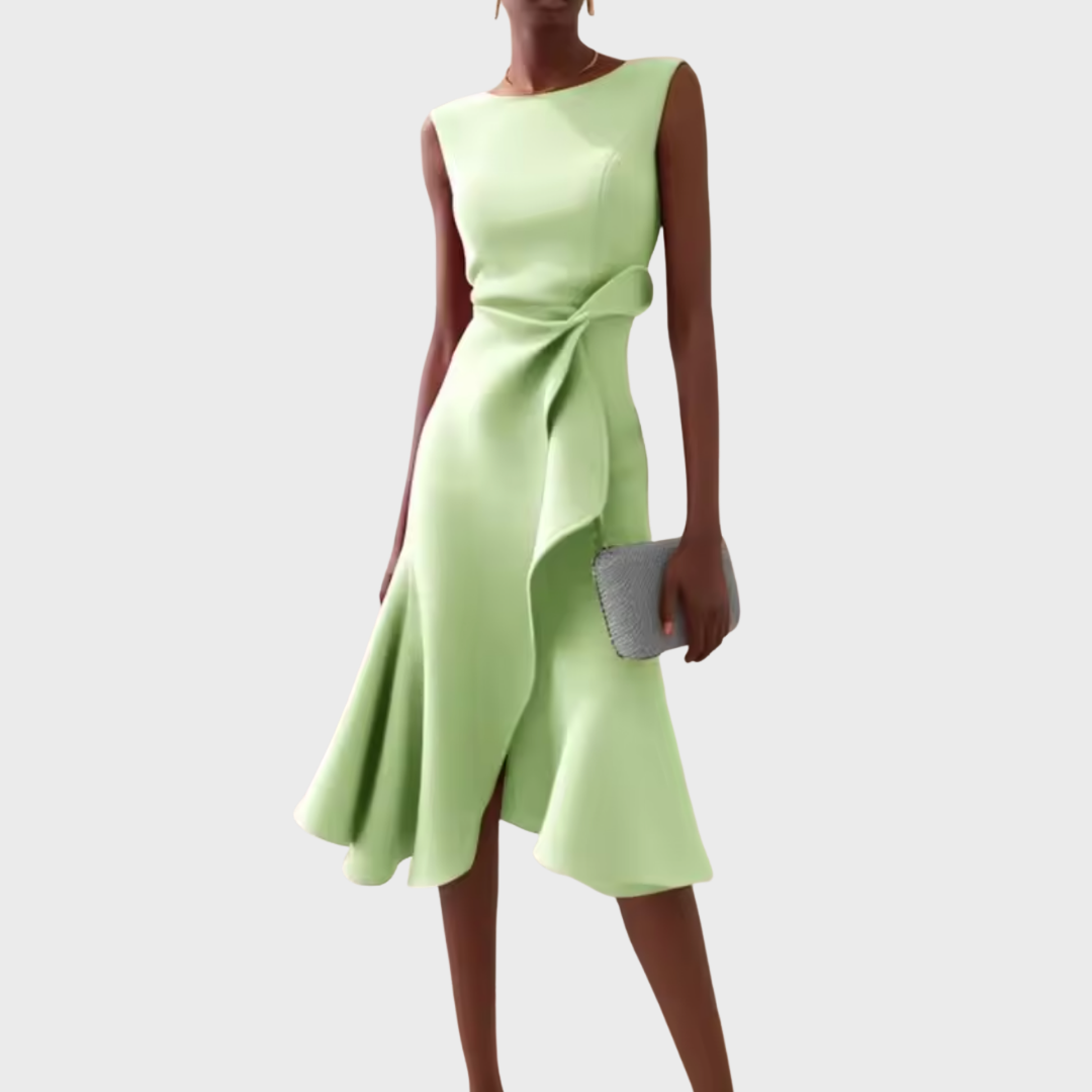 Eleanor | Women’s Draped Asymmetric Midi Dress