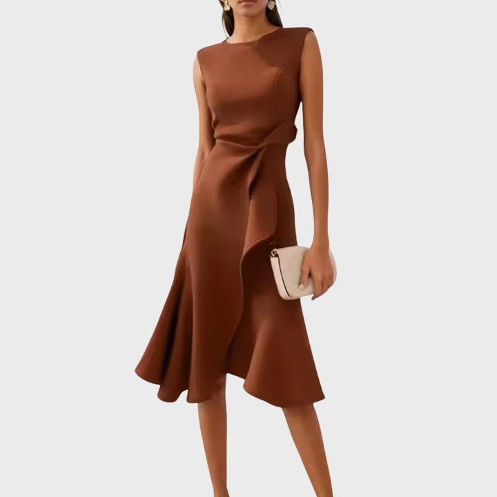 Eleanor | Women’s Draped Asymmetric Midi Dress
