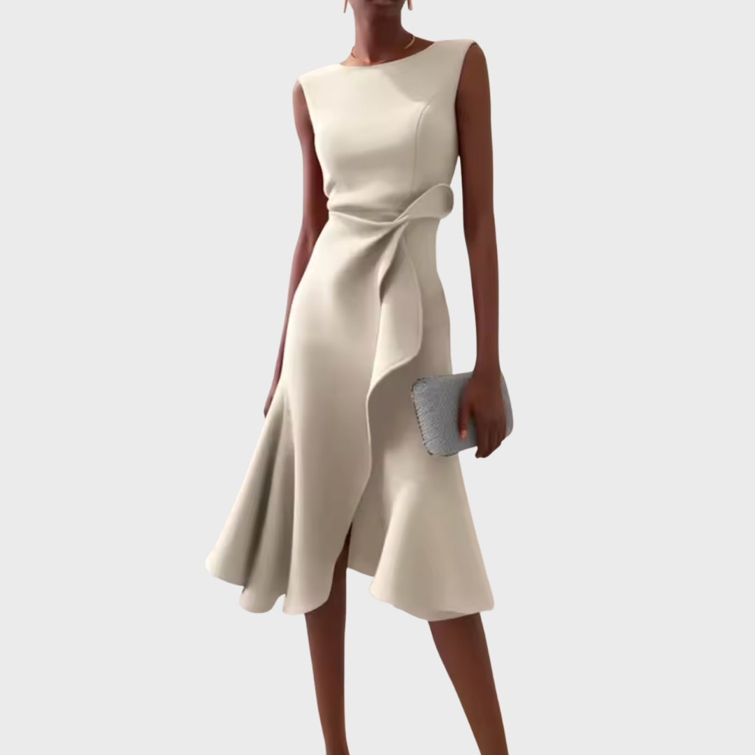Eleanor | Women’s Draped Asymmetric Midi Dress