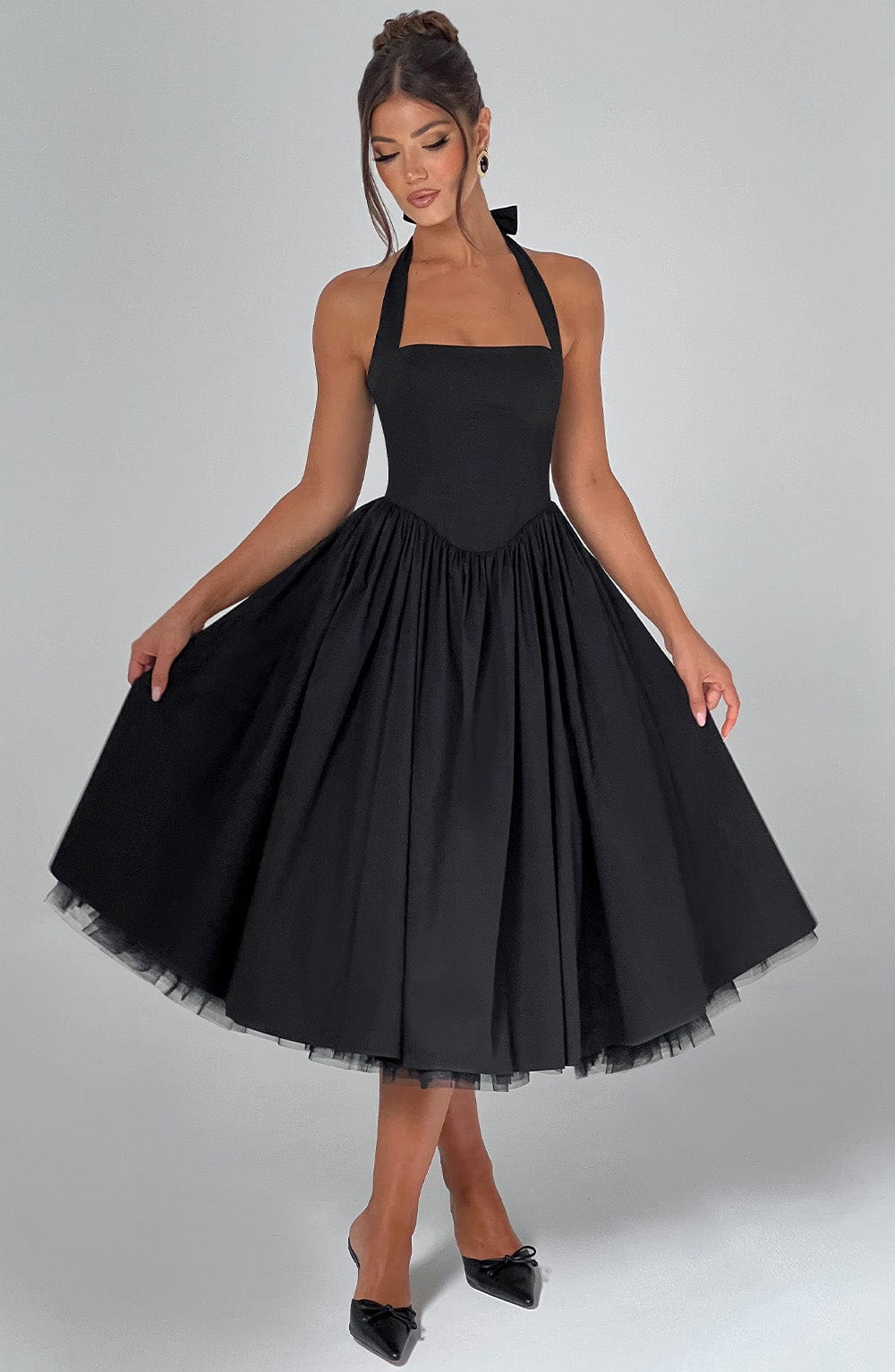 Chloe | Women’s Wedding Guest Halter Midi Dress