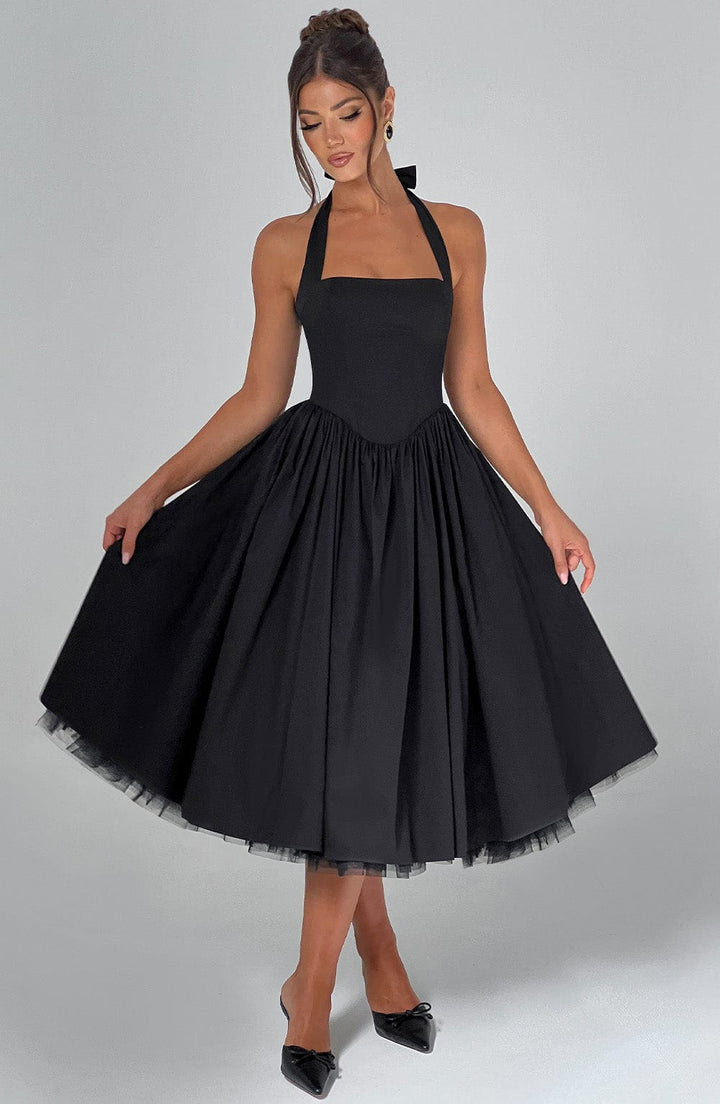 Chloe | Women’s Wedding Guest Halter Midi Dress