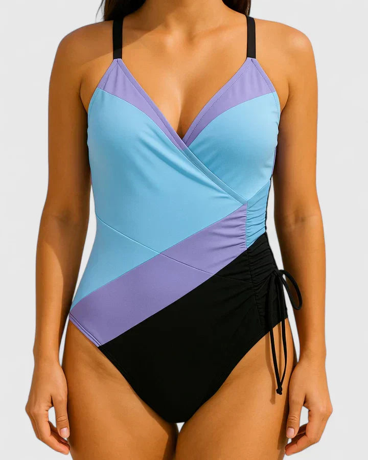 Peyton | Women’s Striped Wrap-Front One-Piece Swimsuit