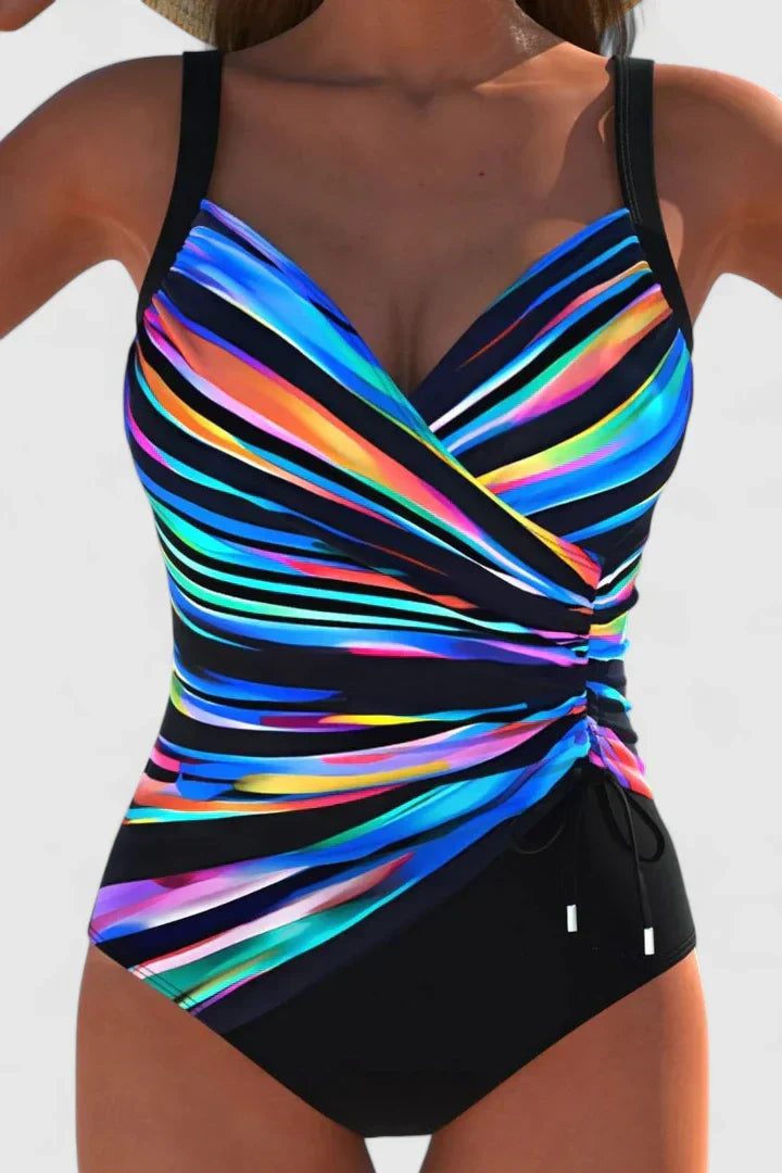 Peyton | Women’s Striped Wrap-Front One-Piece Swimsuit