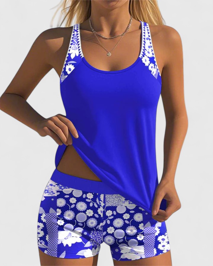 Violet | Women’s Floral Print Tankini Swimsuit