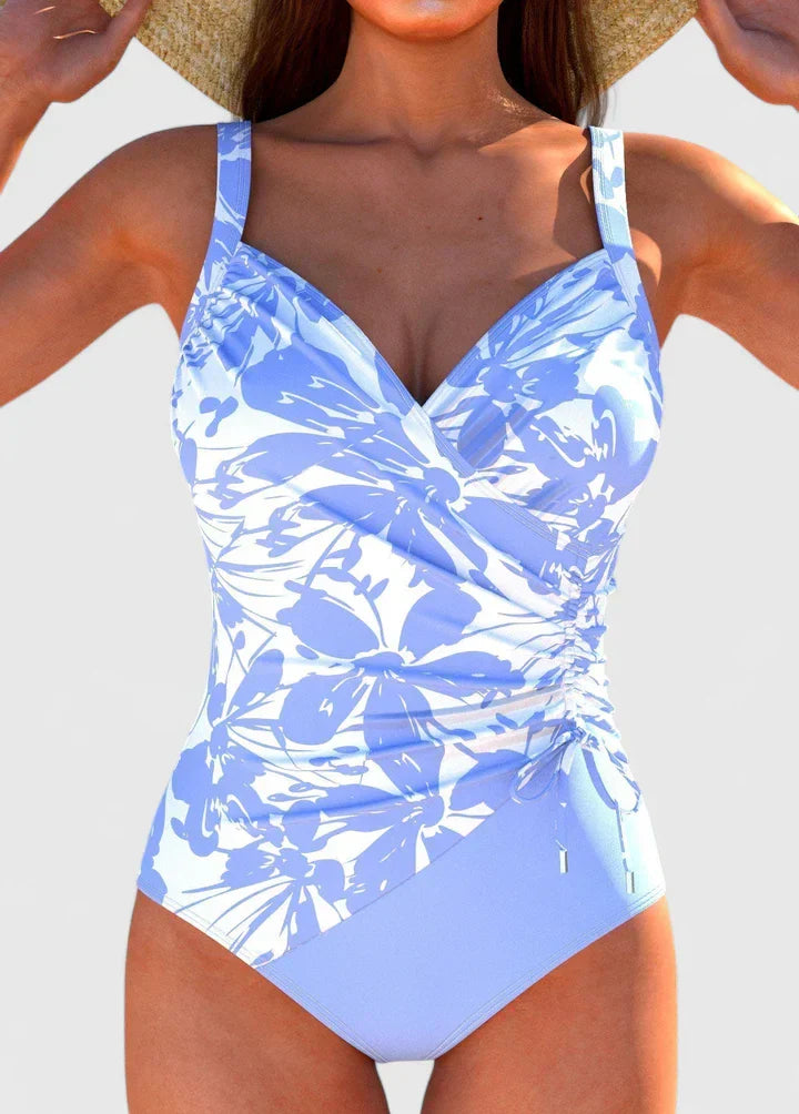 Peyton | Women’s Striped Wrap-Front One-Piece Swimsuit