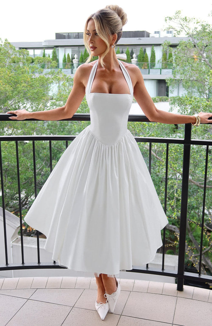 Chloe | Women’s Wedding Guest Halter Midi Dress