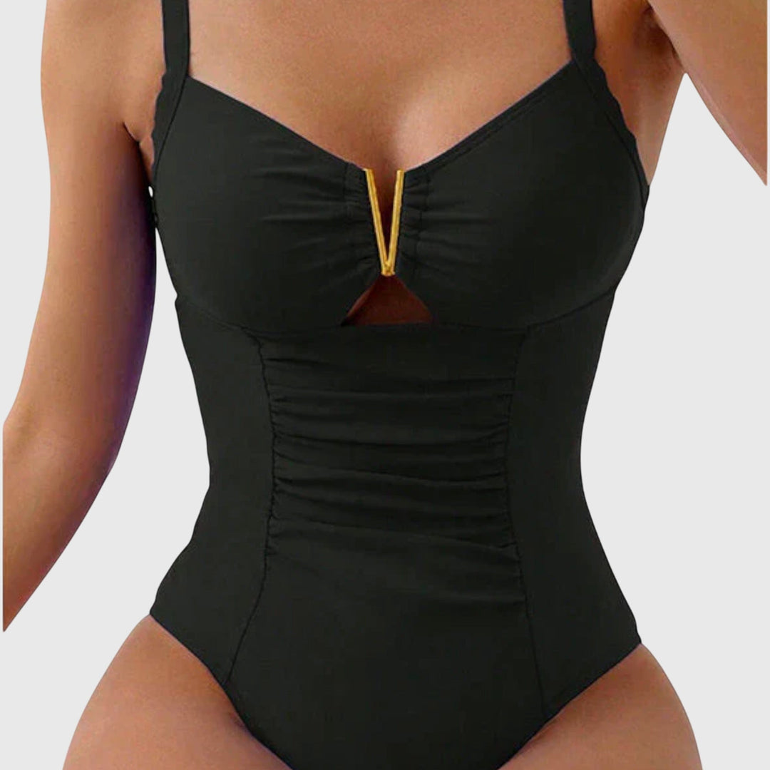 Paige | Women’s Ruched V-Neck One-Piece Swimsuit