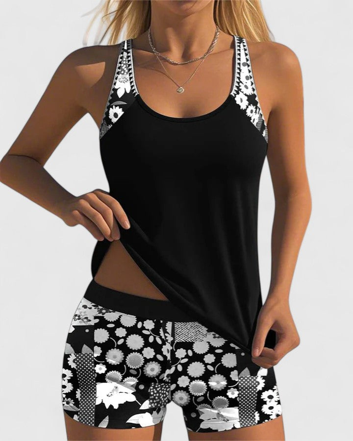 Violet | Women’s Floral Print Tankini Swimsuit