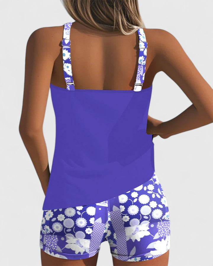Violet | Women’s Floral Print Tankini Swimsuit