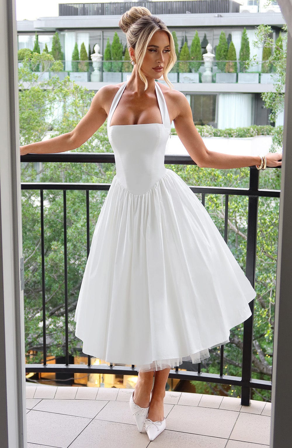 Chloe | Women’s Wedding Guest Halter Midi Dress
