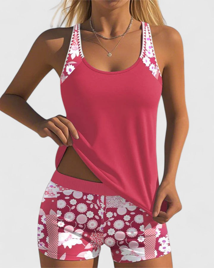 Violet | Women’s Floral Print Tankini Swimsuit