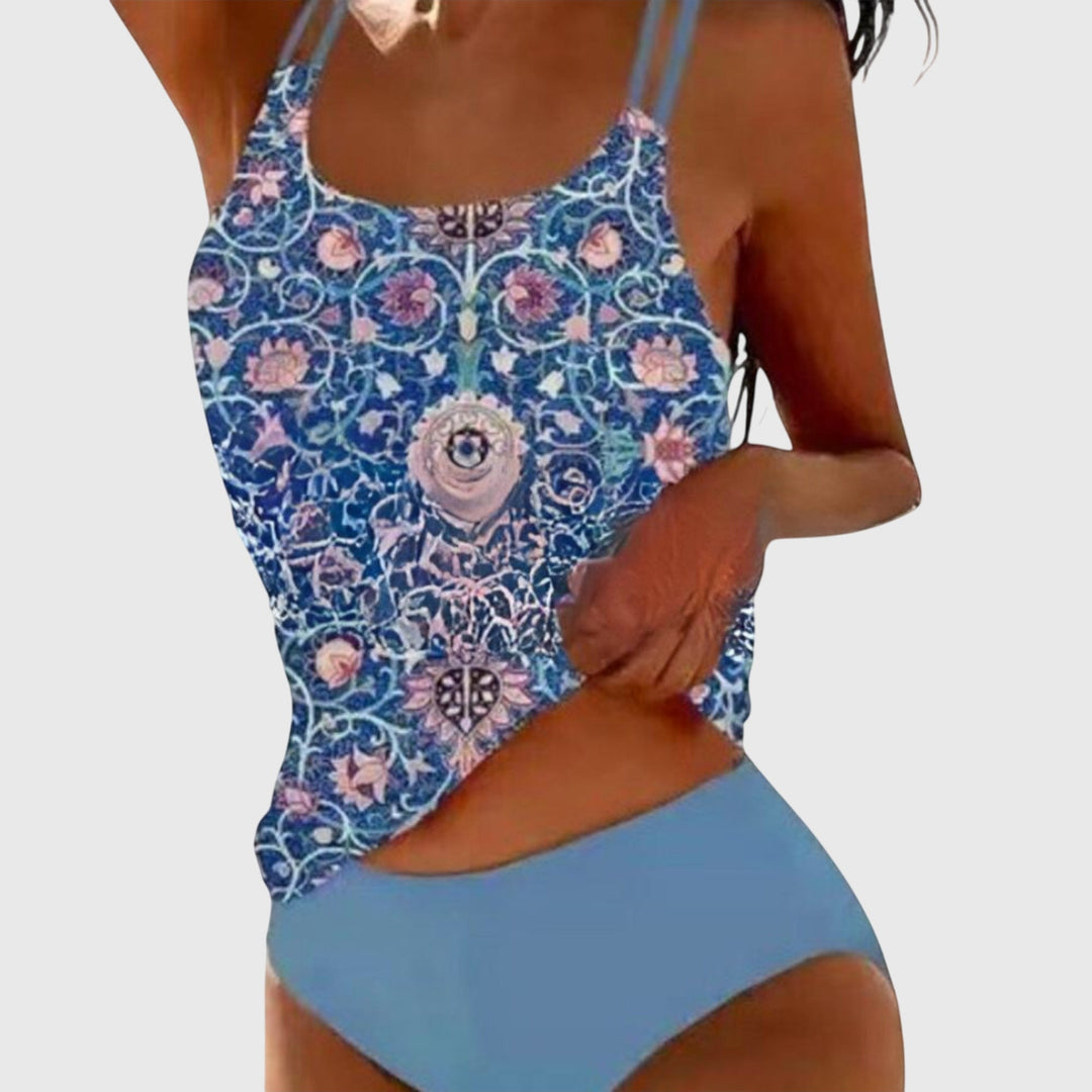 Ava | Women’s Printed Strappy Tankini Swimsuit