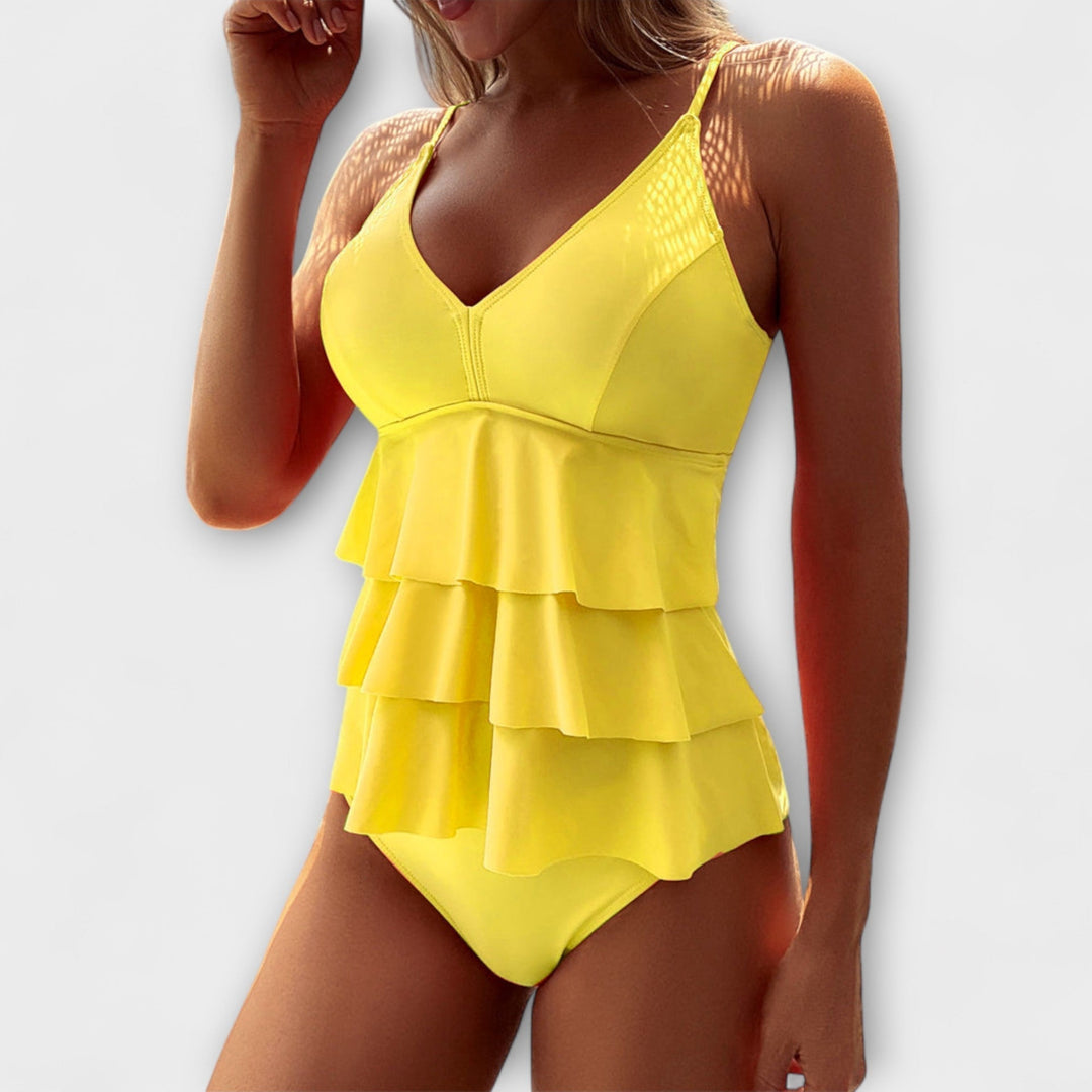 Taylor | Women’s Ruffle Tiered V-Neck Swimsuit