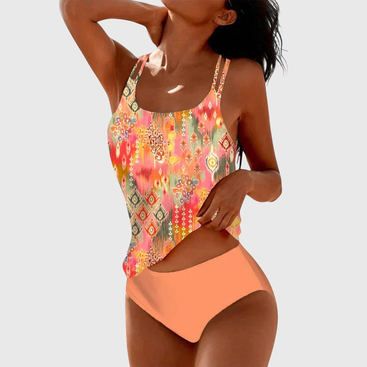 Ava | Women’s Printed Strappy Tankini Swimsuit