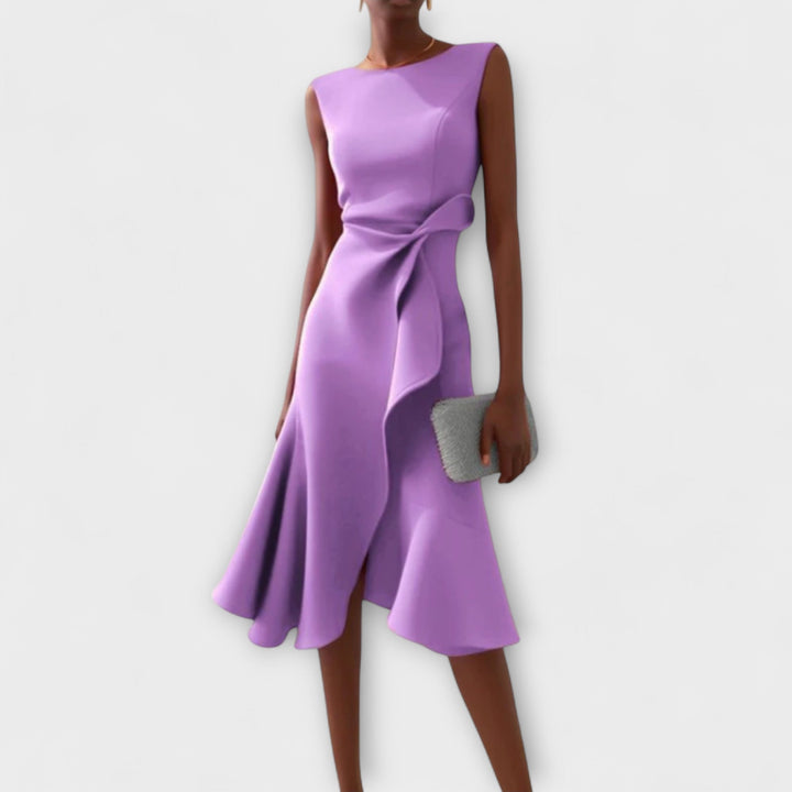Eleanor | Women’s Draped Asymmetric Midi Dress