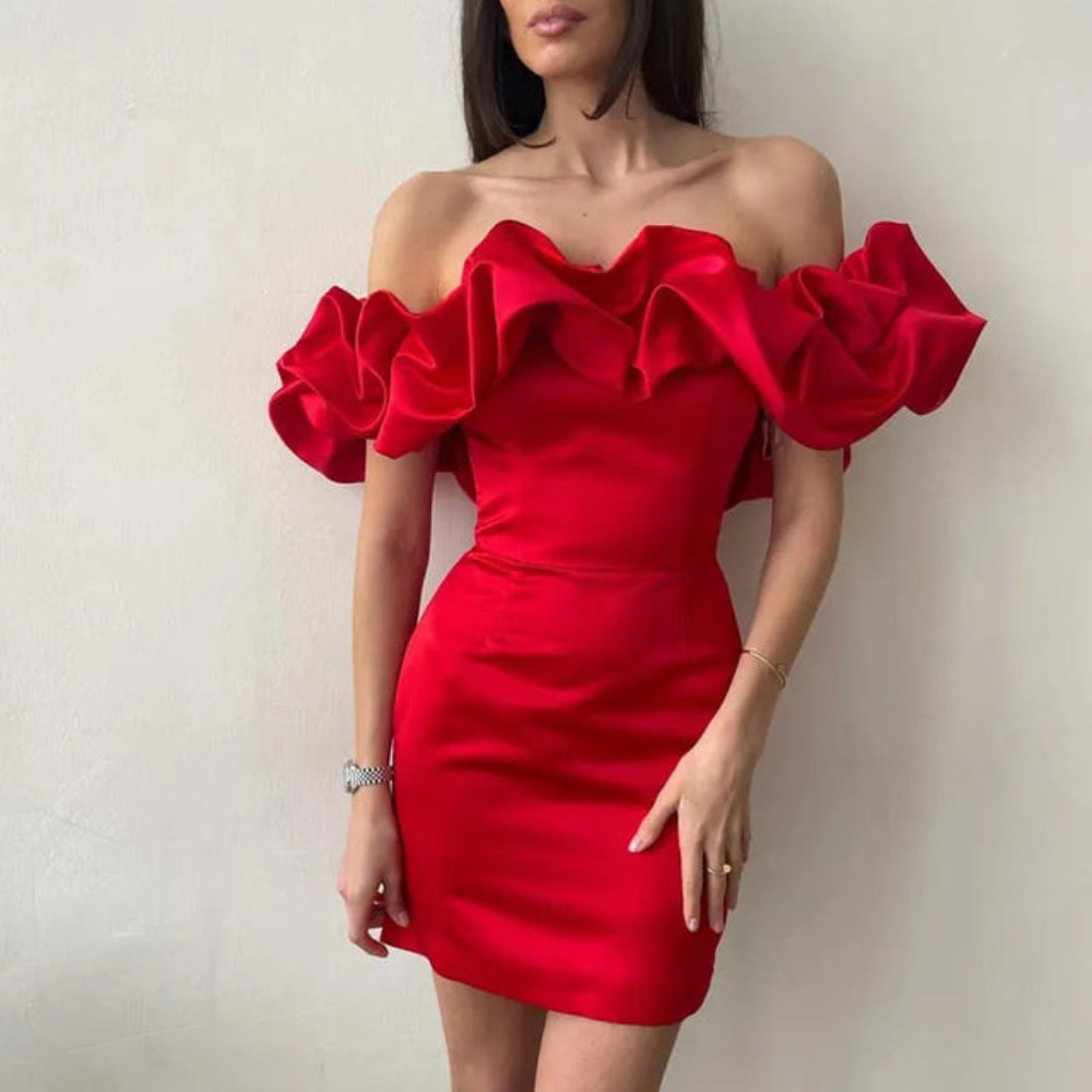 Charlotte | Women’s Wedding Guest Ruffle Mini Dress