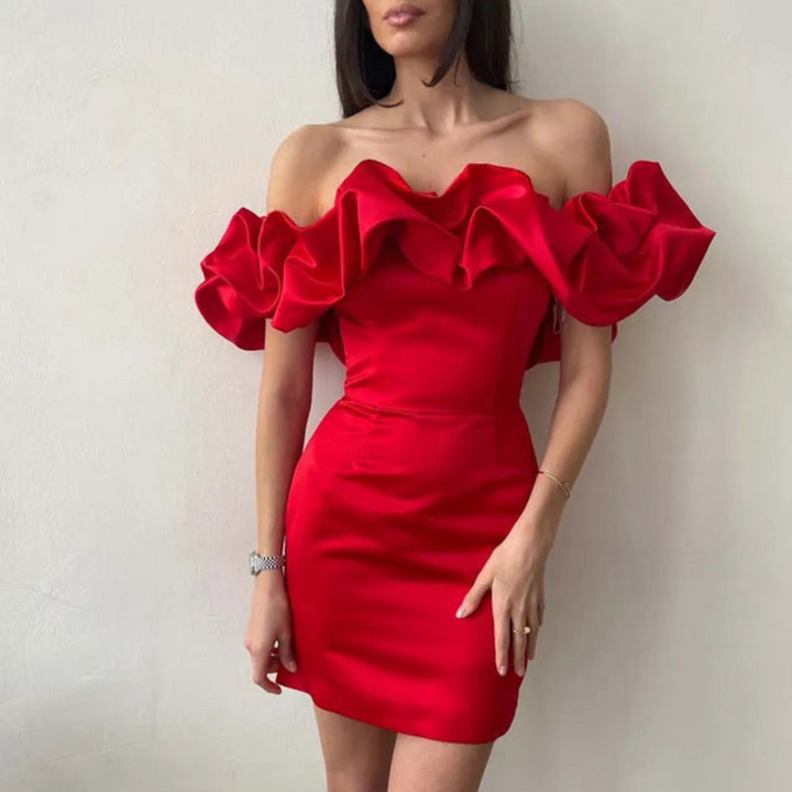 Charlotte | Women’s Wedding Guest Ruffle Mini Dress