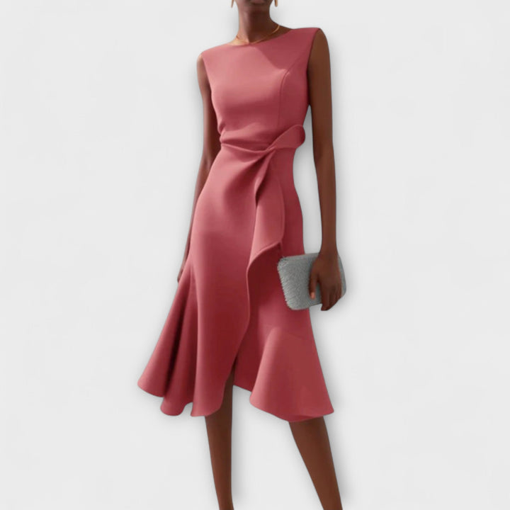Eleanor | Women’s Draped Asymmetric Midi Dress