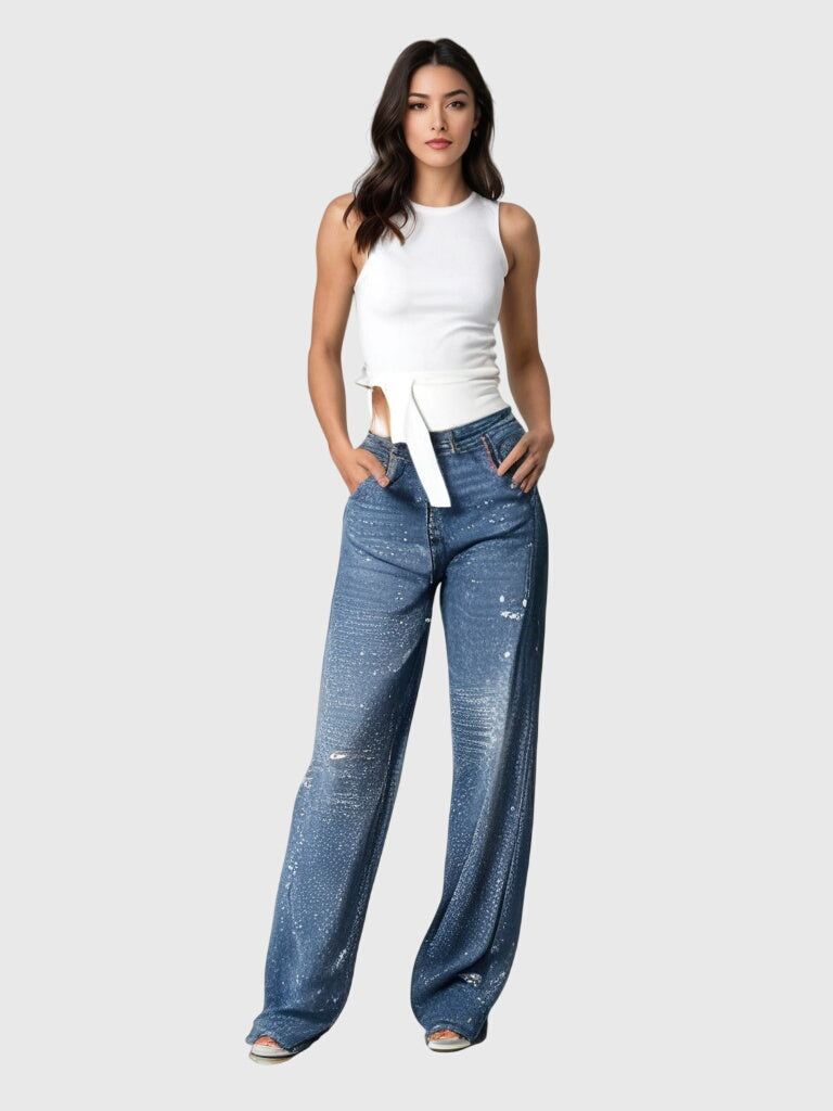 Kimberly | Women’s Sparkle Diamond Denim Pants