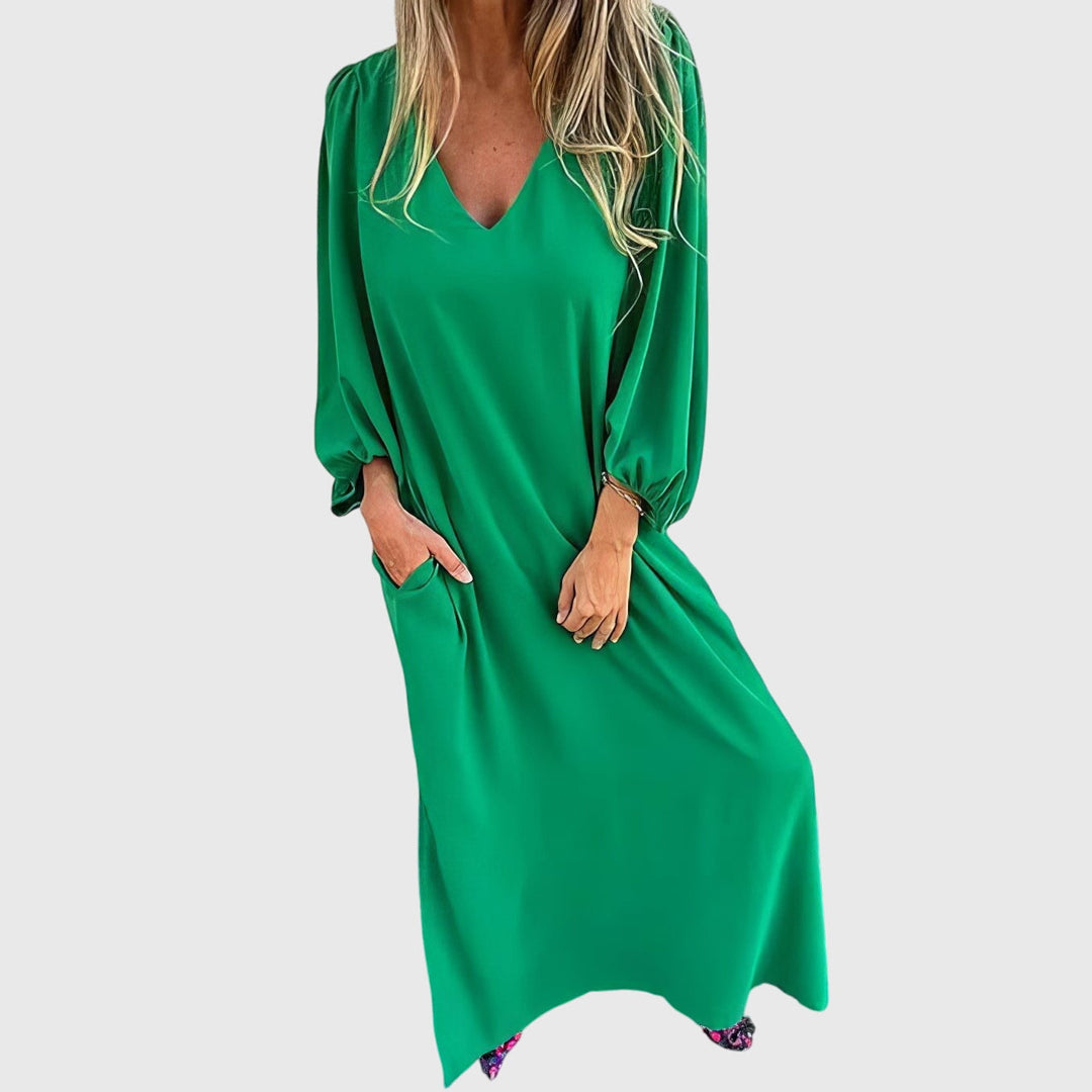 Carol - Long Boho Dress With Pockets