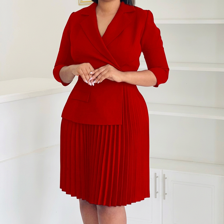 Eleanor | Structured Pleated Blazer Dress