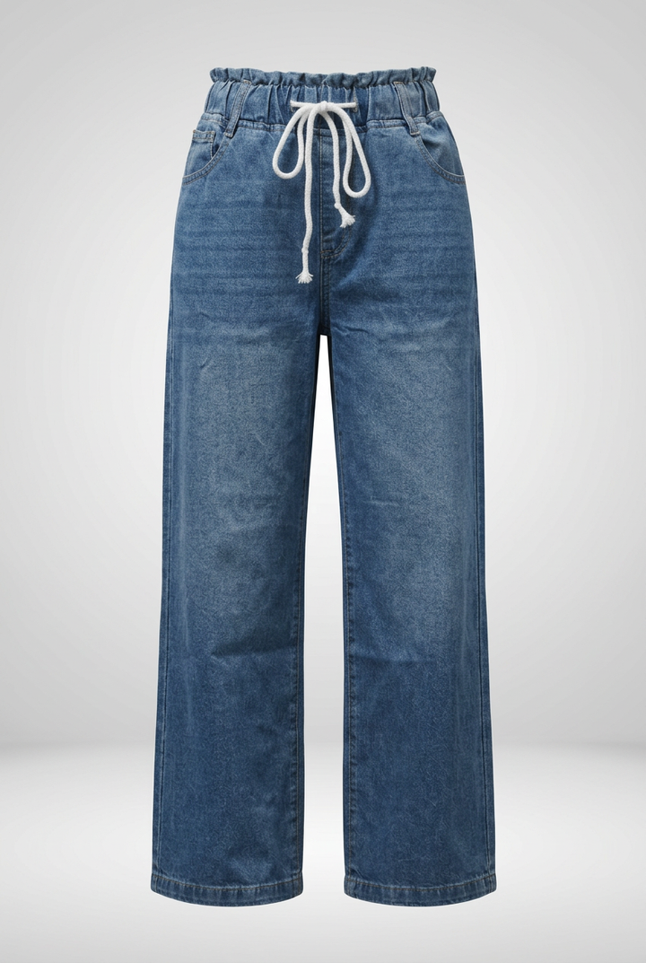 Lauren | Women’s Relaxed Wide-Leg Drawstring Denim Jeans