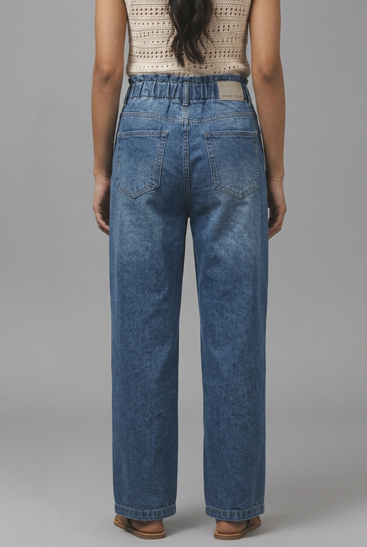 Lauren | Women’s Relaxed Wide-Leg Drawstring Denim Jeans