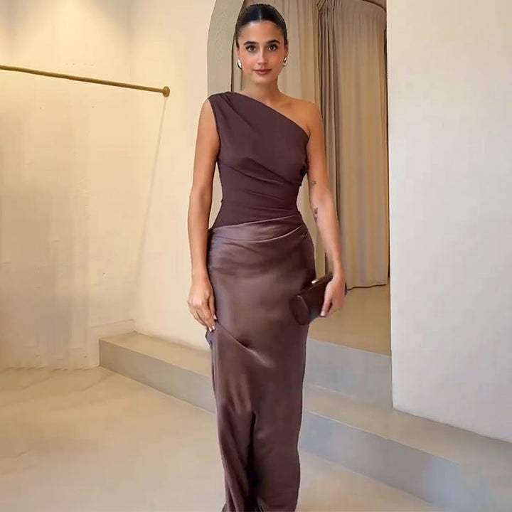 Maya | Women Wedding Guest Dress One-Shoulder Evening Dress