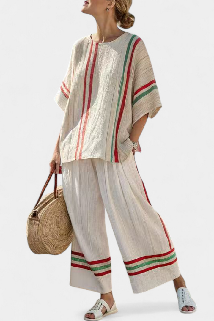 Truvane | Comfortable Boho Print Blouse &amp; Loose-Fit Pants
