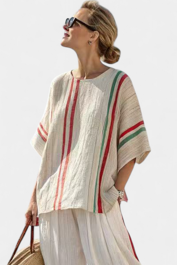 Truvane | Comfortable Boho Print Blouse &amp; Loose-Fit Pants