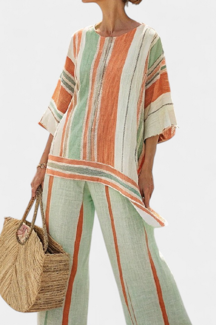 Bellmere | Elegant Asymmetrical Top &amp; Wide-Leg Pants