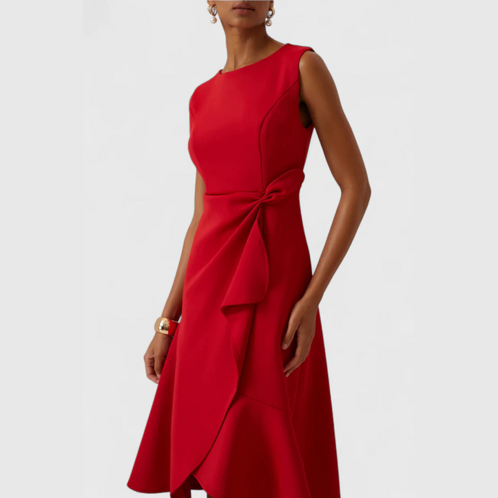 Eleanor | Women’s Draped Asymmetric Midi Dress