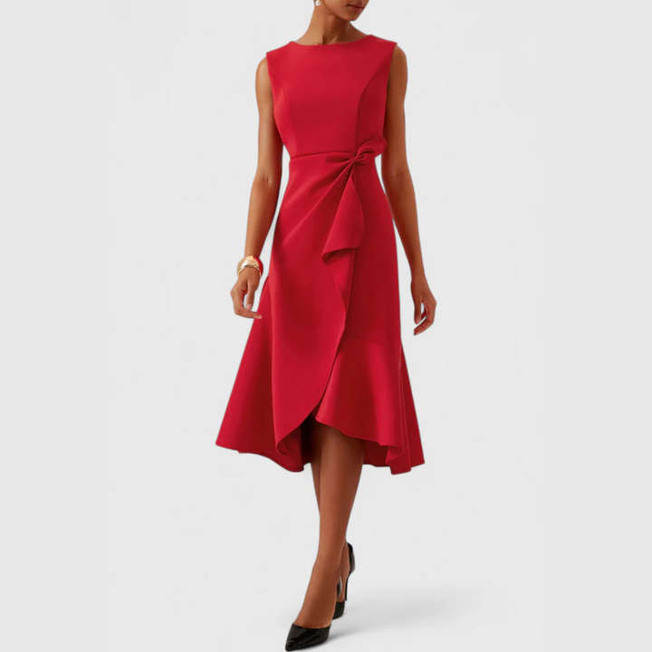 Eleanor | Women’s Draped Asymmetric Midi Dress