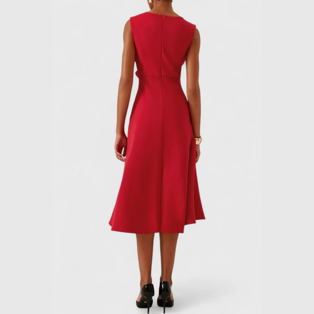 Eleanor | Women’s Draped Asymmetric Midi Dress