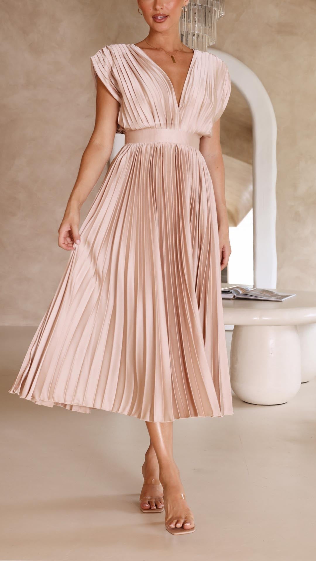 Ella | Women’s Classic Pleated Maxi Dress