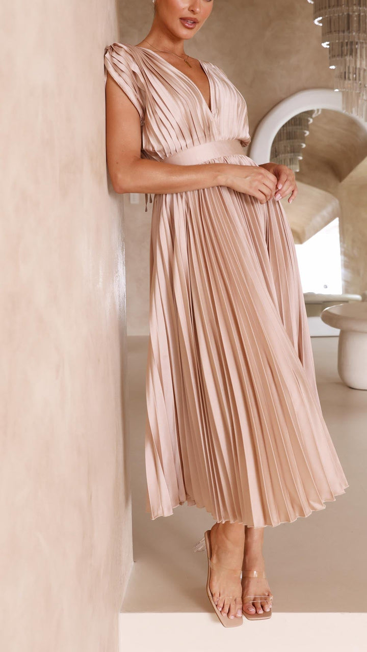 Ella | Women’s Classic Pleated Maxi Dress