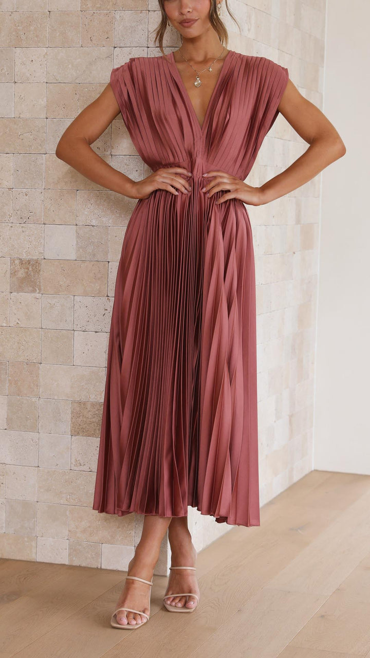 Ella | Women’s Classic Pleated Maxi Dress