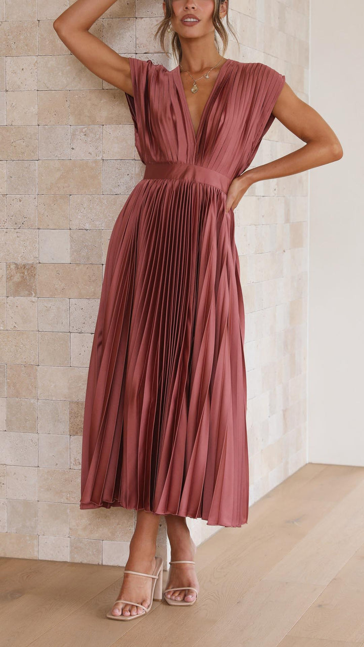 Ella | Women’s Classic Pleated Maxi Dress