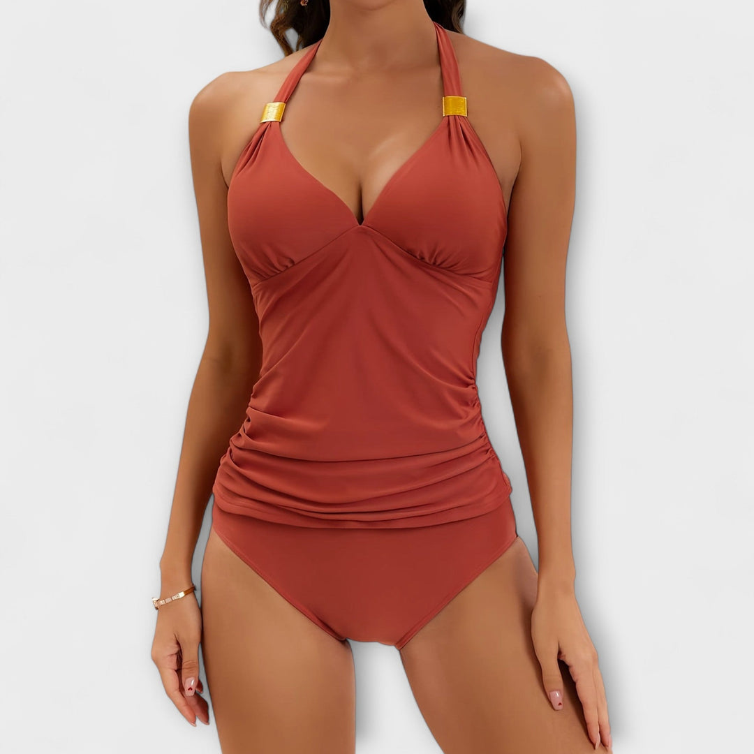 Sophia | Women’s Solid Halter Two-Piece Swimsuit