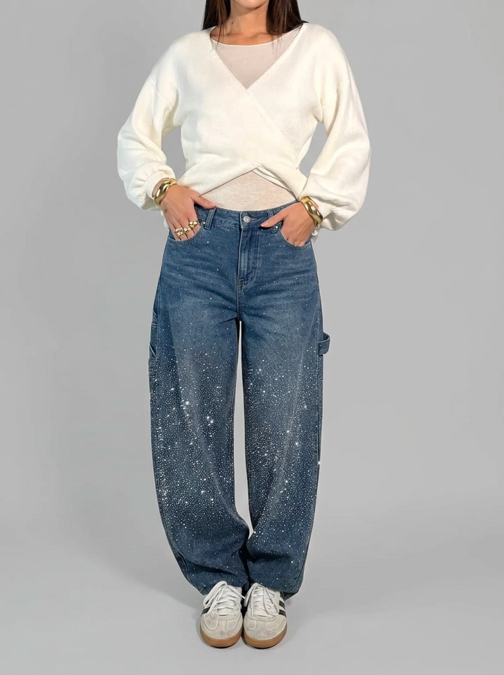 Kimberly | Women’s Sparkle Diamond Denim Pants