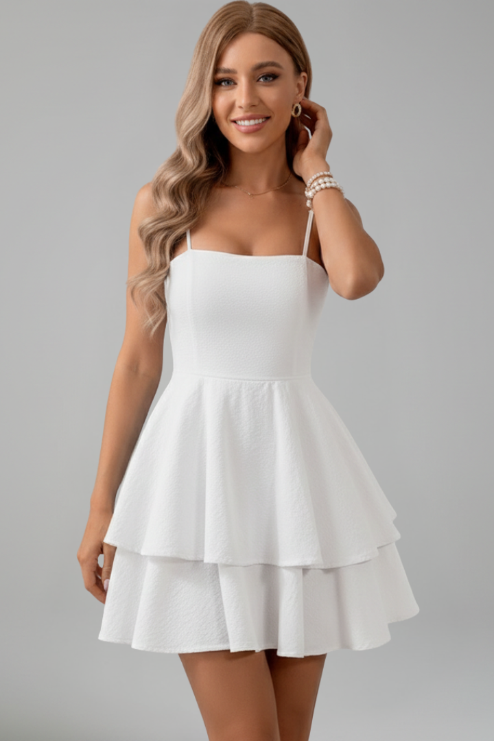 Madison | Women’s Spaghetti Strap Flared Skirt Mini Dress