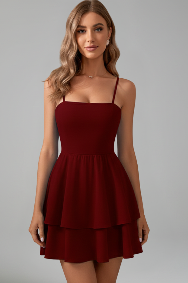 Madison | Women’s Spaghetti Strap Flared Skirt Mini Dress
