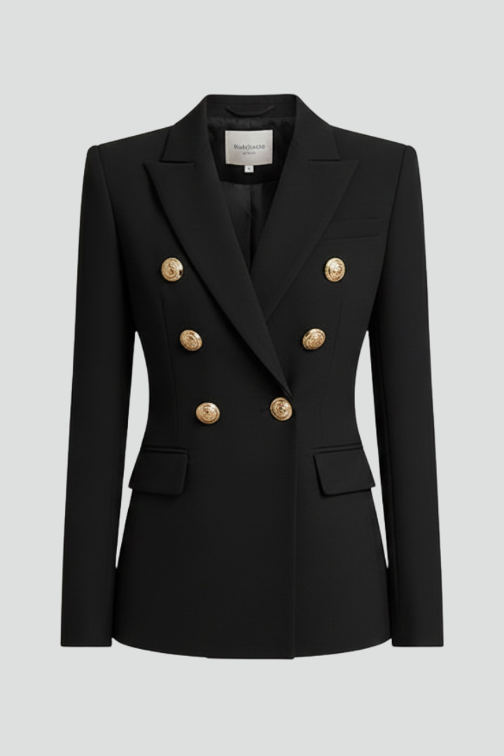 Rebecca | Women’s Double-Breasted Blazer with Gold-Tone Button Details