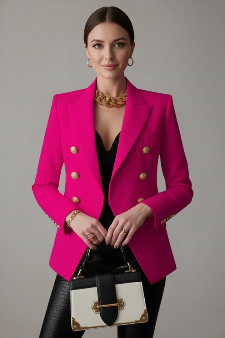 Rebecca | Women’s Double-Breasted Blazer with Gold-Tone Button Details