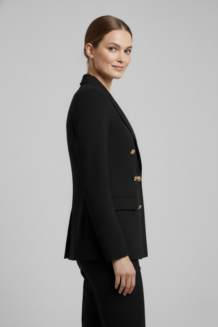 Rebecca | Women’s Double-Breasted Blazer with Gold-Tone Button Details
