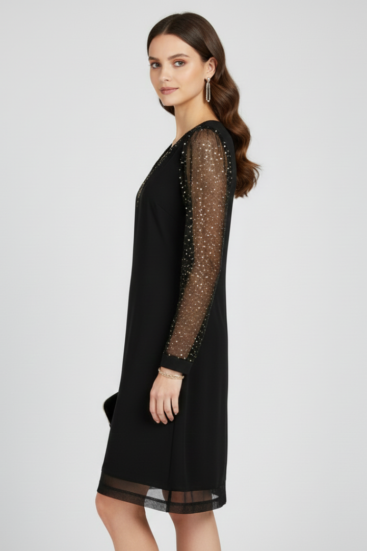 Madison | Women’s Sequin Sleeve V-Neck Cocktail Dress
