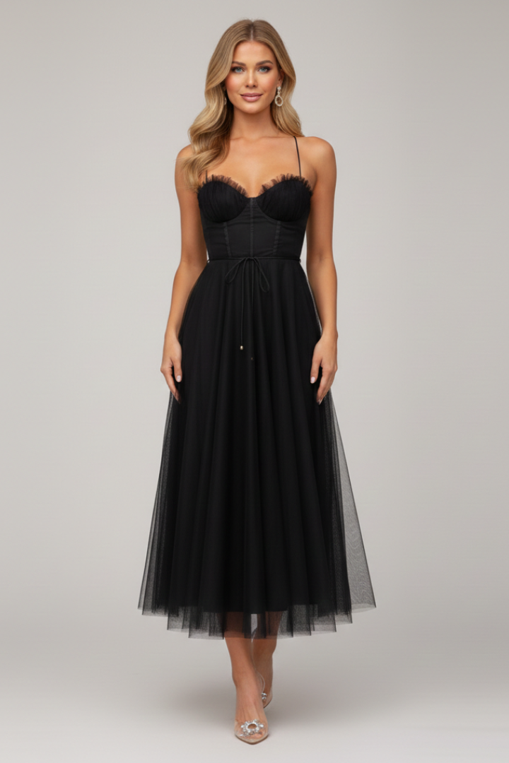 Grace | Women’s Strapless Tulle Skirt Maxi Dress