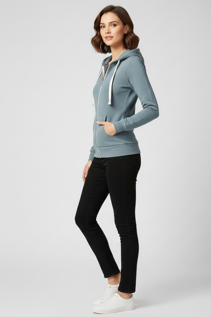 Grace | Women’s Hoodie with Front Zipper and Kangaroo Pockets