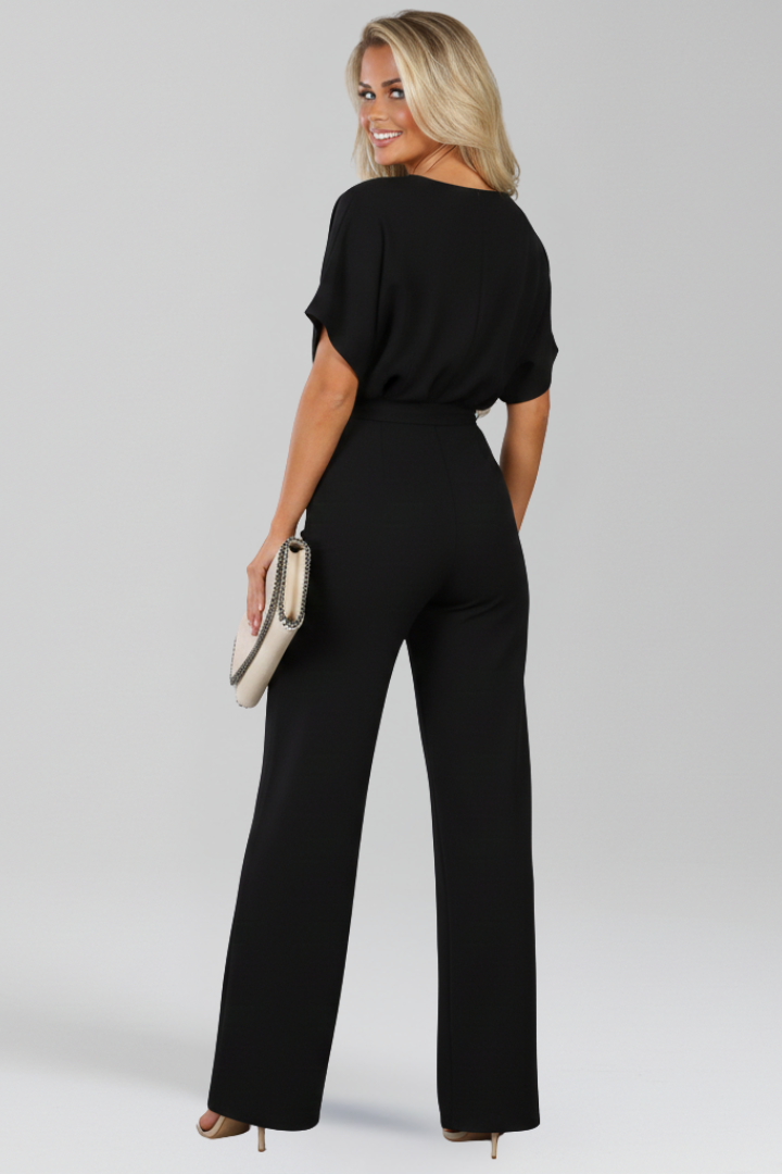 Danielle | Women’s Tie-Belt Wide-Leg Classic Jumpsuit